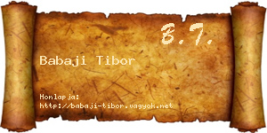 Babaji Tibor névjegykártya